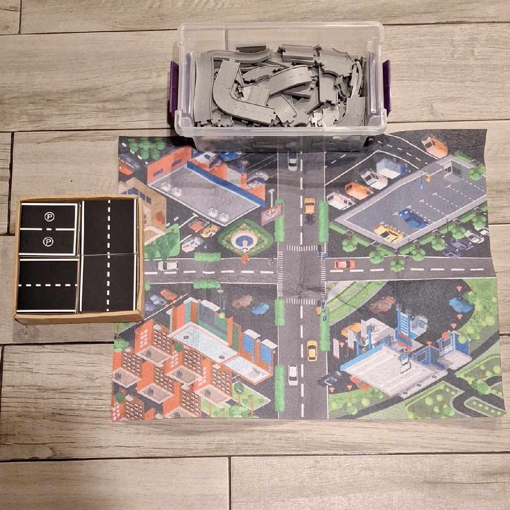 🍁City Road Playset with Road Map Pieces🐬
